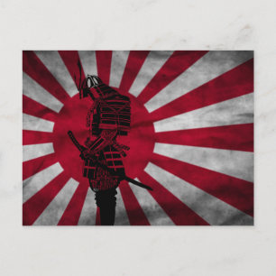 Carte Postale Drapeau japonais de Samurai
