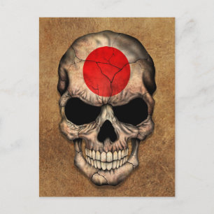Carte Postale Drapeau japonais vieilli et usé