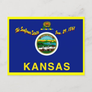 Carte postale Drapeau Kansas