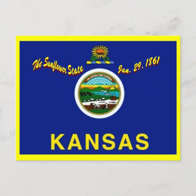 Carte postale Drapeau Kansas (Devant)