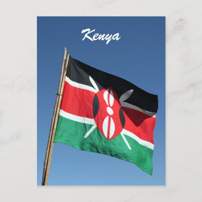 Carte Postale drapeau kenyan (Devant)