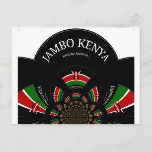 Carte Postale Drapeau kényan inspiré Jambo Welcome Design Art