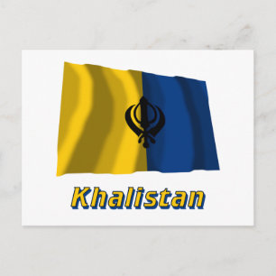 Carte Postale Drapeau Khalistan portant le nom