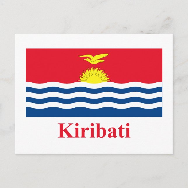 Carte Postale Drapeau Kiribati avec nom (Devant)