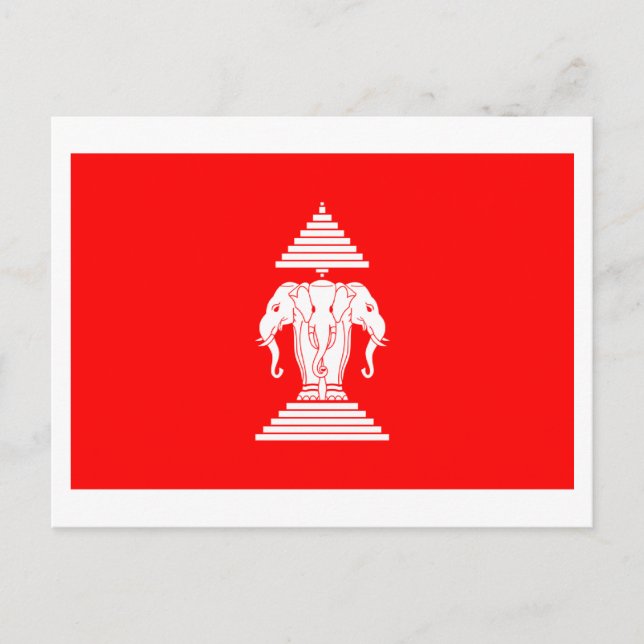 Carte Postale Drapeau Laos (1952-1975) (Devant)