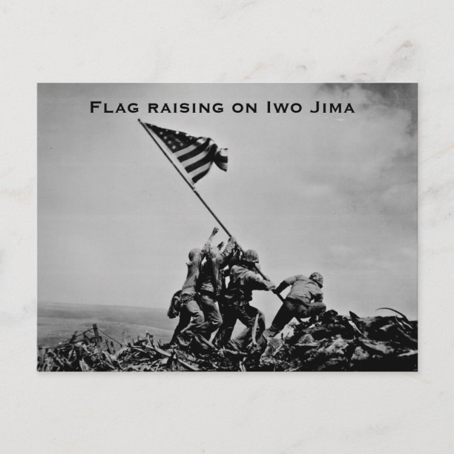 Carte Postale Drapeau levant sur Iwo Jima (Devant)