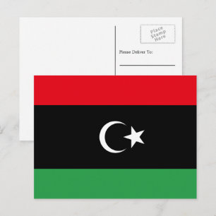 Carte Postale Drapeau libyen, Drapeau de la Libye