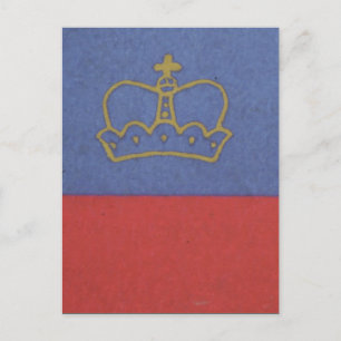 Carte Postale drapeau liechtenstein couronne