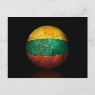 Carte Postale Drapeau Lituanien porté Football de football