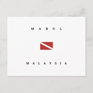 Carte Postale Drapeau Mabul Malaysia Scuba Dive