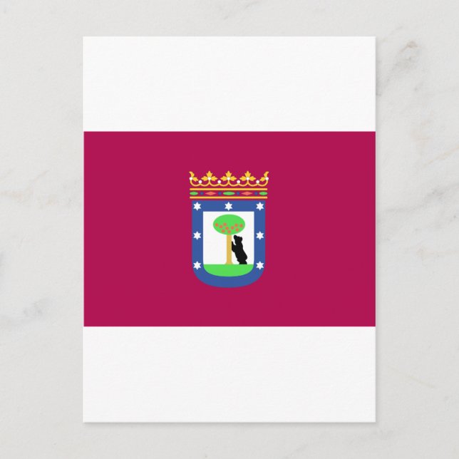 Carte Postale Drapeau Madrid Espagne (Ville) (Devant)