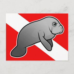 Carte Postale Drapeau Manatee Dive