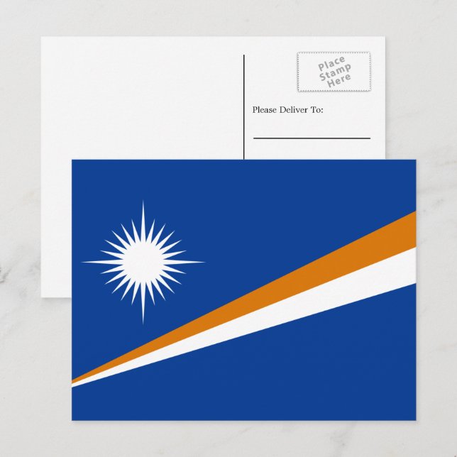 Carte Postale Drapeau marshalais, Drapeau des Îles Marshall (Devant / Derrière)
