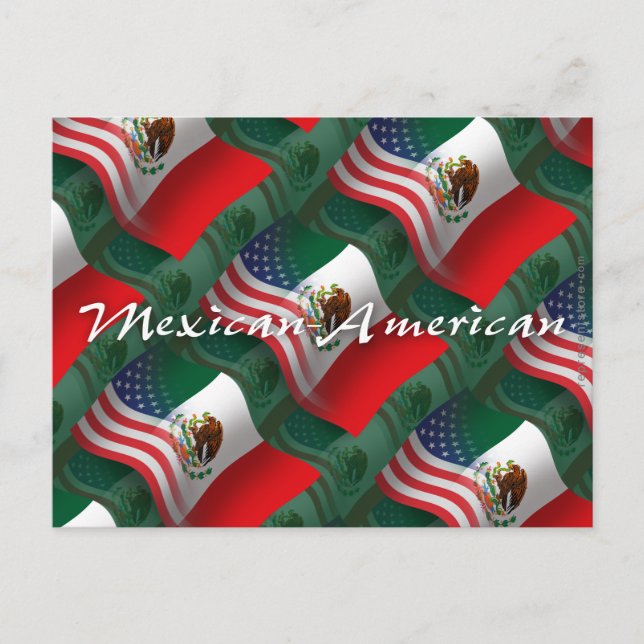 Carte Postale Drapeau mexicain américain (Devant)
