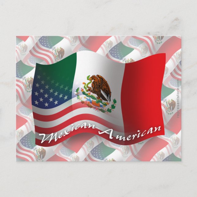 Carte Postale Drapeau mexicain américain (Devant)