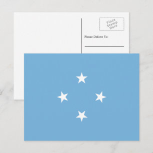 Carte Postale Drapeau micronésien, États fédérés de Micronésie