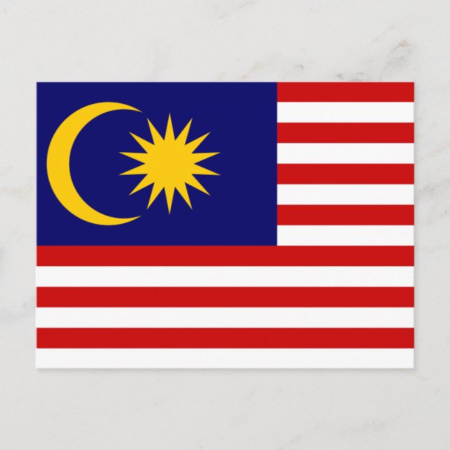 Carte Postale Drapeau mondial de Malaisie (Devant)