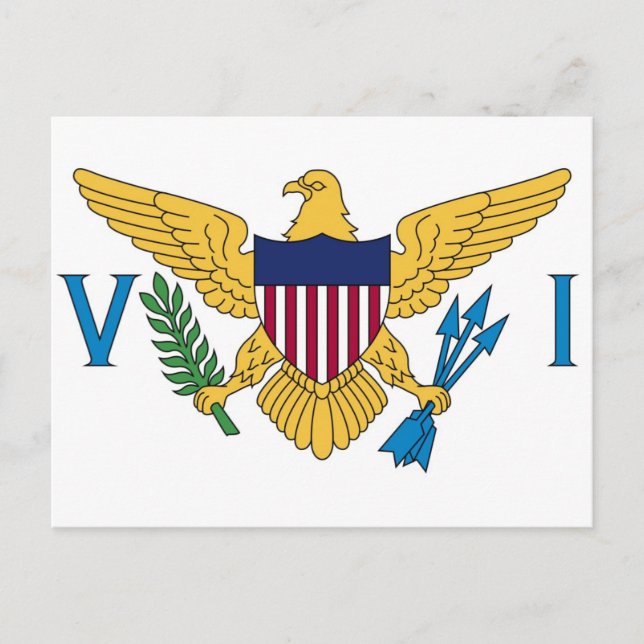 Carte Postale Drapeau mondial des îles Vierges américaines (Devant)