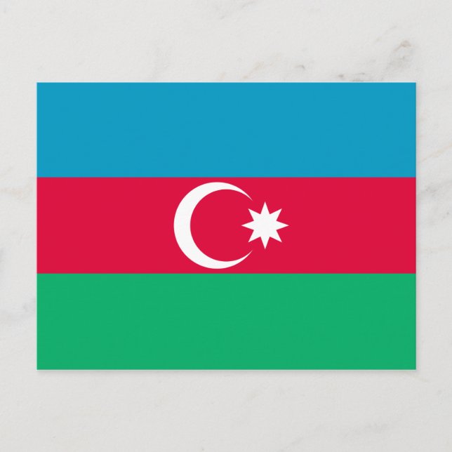 Carte Postale Drapeau national d'Azerbaïdjan (Devant)