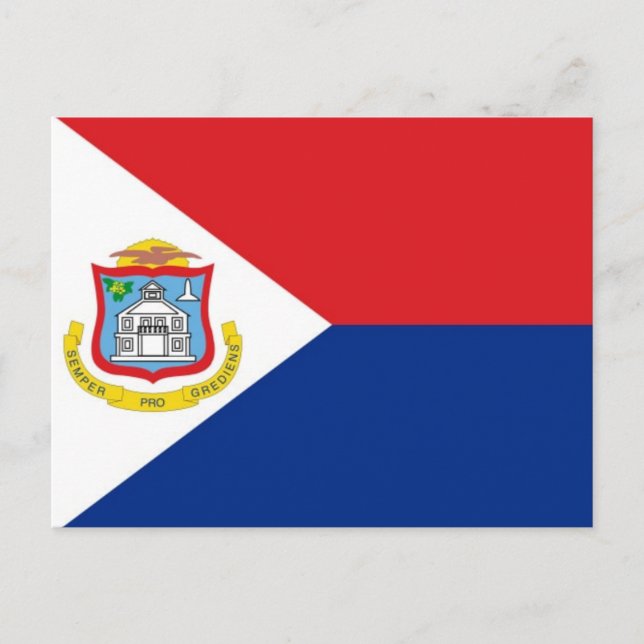 Carte Postale Drapeau national de Saint-Martin (Devant)