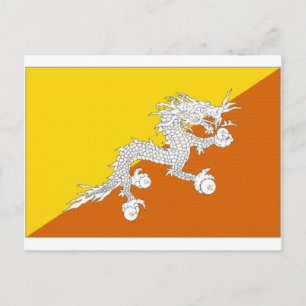 Carte Postale Drapeau national du Bhoutan