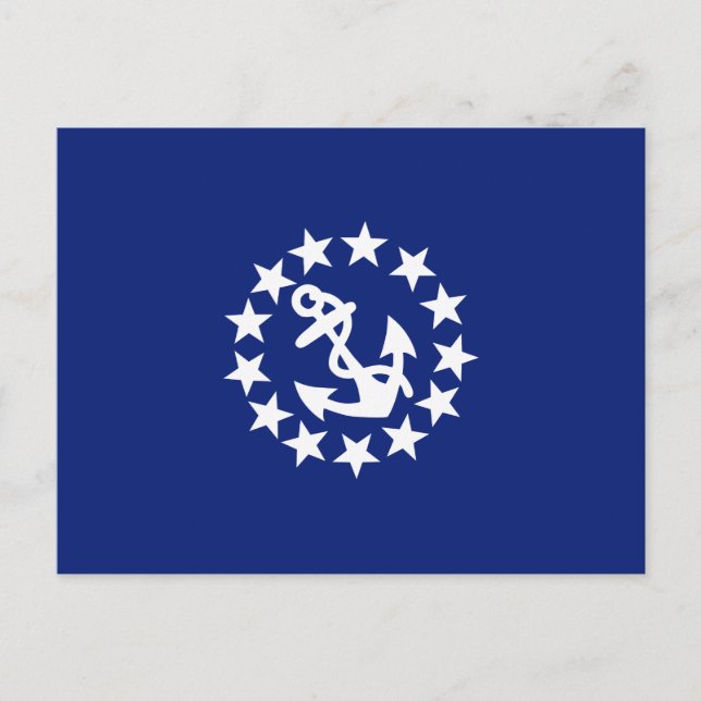 Carte Postale Drapeau Nautique Américain Décor bleu marine (Devant)