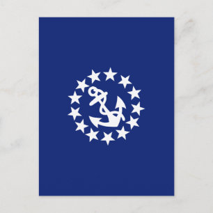 Carte Postale Drapeau Nautique Américain Décor bleu marine