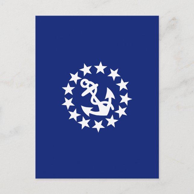 Carte Postale Drapeau Nautique Américain Décor bleu marine (Devant)