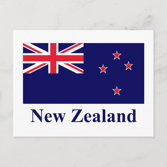 Carte Postale Drapeau néo-zélandais portant le nom (Devant)