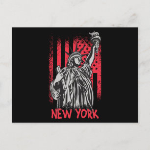 Carte Postale Drapeau New York NY Statue de Liberty USA Amérique