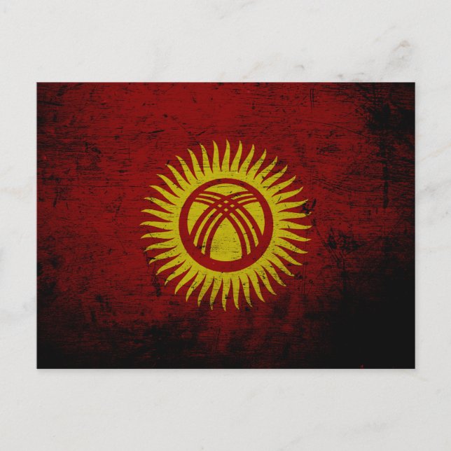 Carte Postale Drapeau noir du Kirghizistan (Devant)