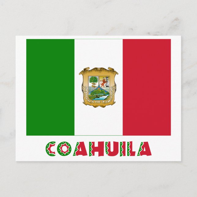 Carte Postale Drapeau non officiel de Coahuila (Devant)