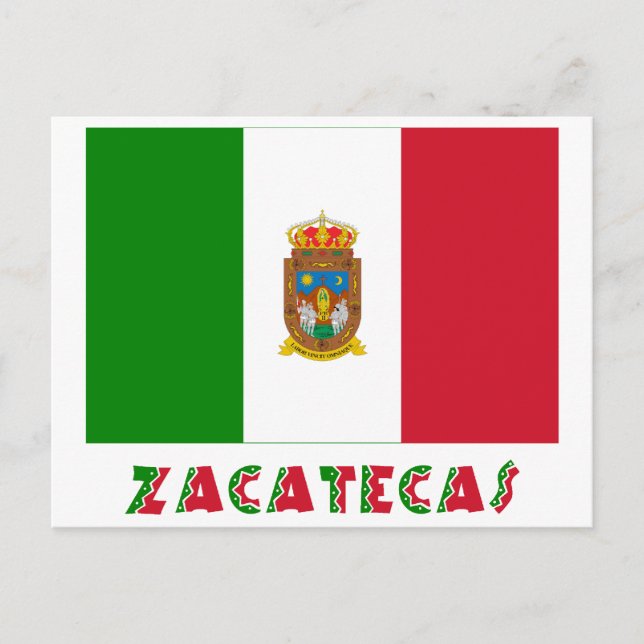 Carte Postale Drapeau non officiel de Zacatecas (Devant)