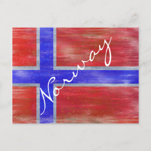 Carte Postale Drapeau norvégien en détresse