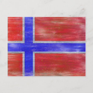 Carte Postale Drapeau norvégien en détresse