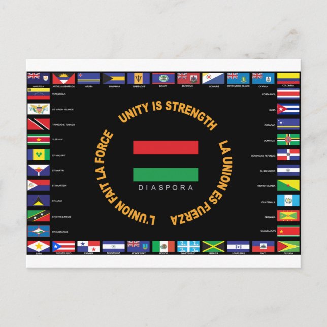 Carte Postale Drapeau officiel de l'unité des Caraïbes (Devant)