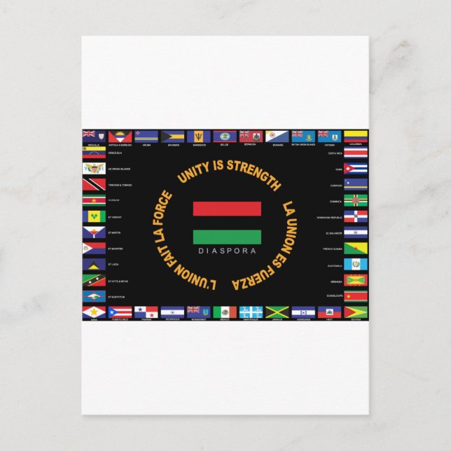 Carte Postale Drapeau officiel de l'unité des Caraïbes (Devant)