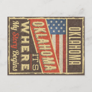 Carte Postale Drapeau Oklahoma USA