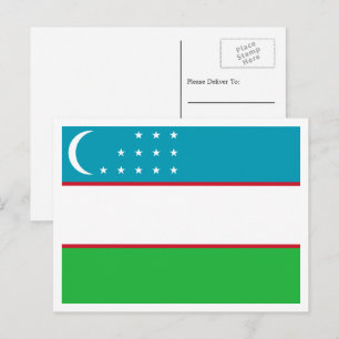 Carte Postale Drapeau ouzbek, Drapeau ouzbek