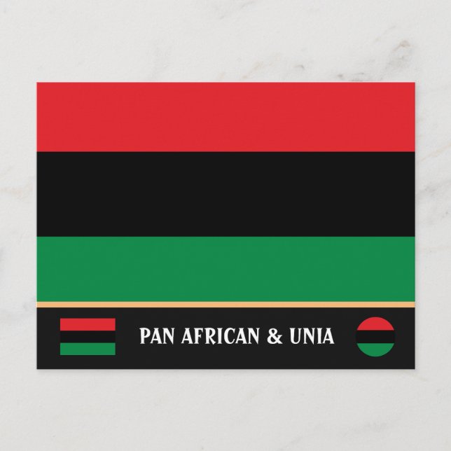Carte Postale Drapeau panafricain et symbole de l'UNIA / support (Devant)