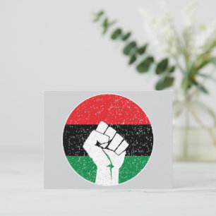 Carte Postale Drapeau panafricain, histoire des Noirs afro-améri