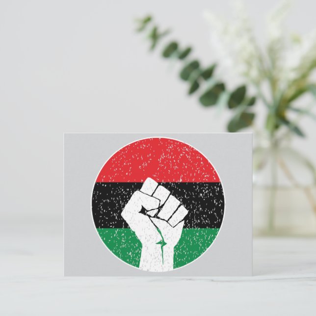 Carte Postale Drapeau panafricain, histoire des Noirs afro-améri (Debout devant)