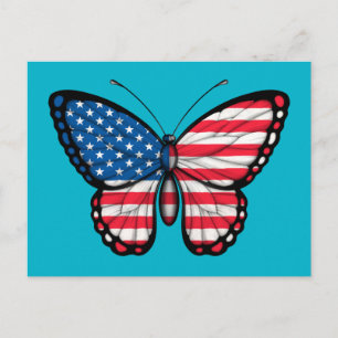 Carte Postale Drapeau papillon américain