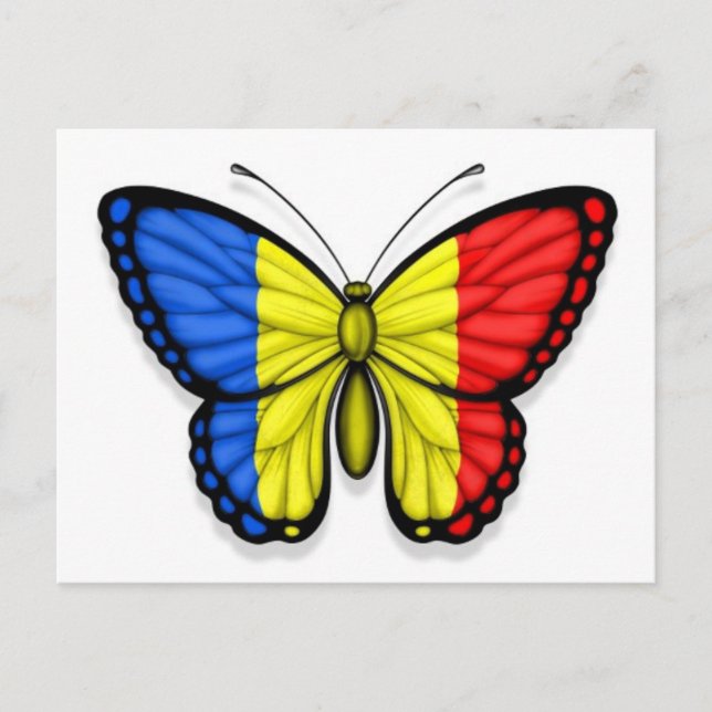 Carte Postale Drapeau papillon roumain (Devant)