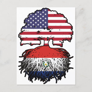 Carte Postale drapeau paraguayen américain des États-Unis
