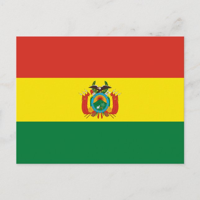 Carte Postale Drapeau patriotique de Bolivie (Devant)