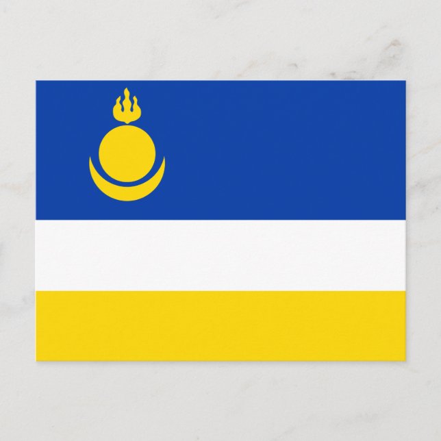 Carte Postale Drapeau patriotique de Bouriatie (Devant)