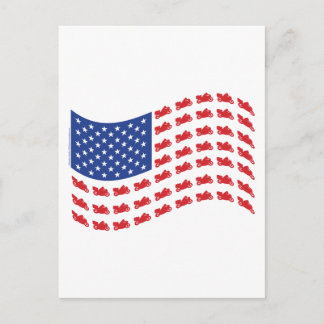 Carte Postale Drapeau patriotique de moto cruiser