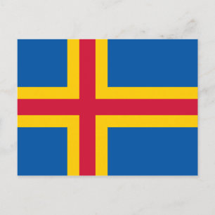 Carte Postale Drapeau patriotique des îles Åland