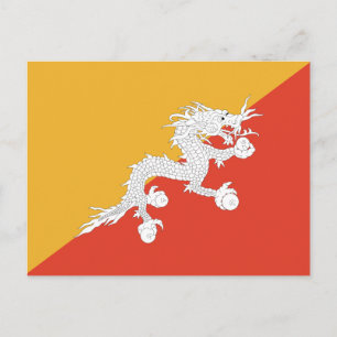 Carte Postale Drapeau patriotique du Bhoutan